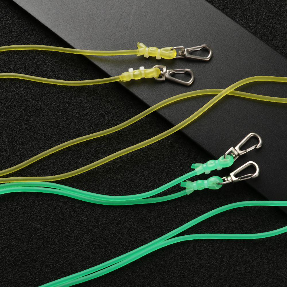 สีสุ่ม5M 8M 10M ยืดหยุ่นยางตกปลา Lanyards สายเชือก-พลาดเสายึดเสาหนาคีมเชือกกับตะขอ