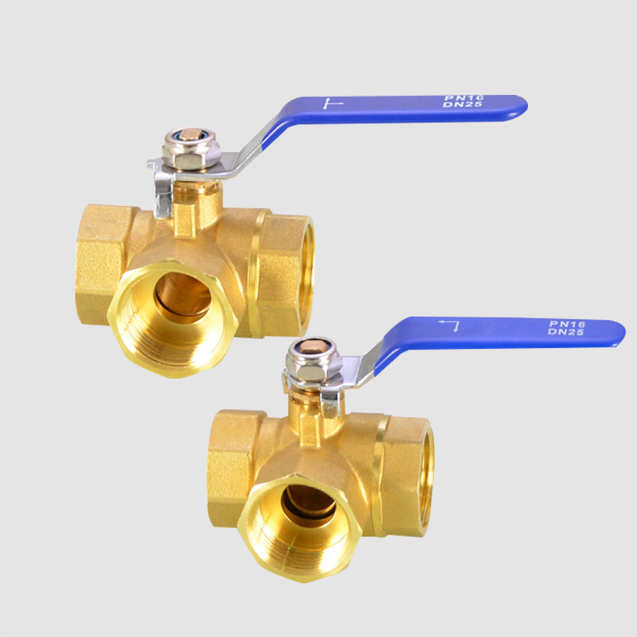 1/4 "3/8" 1/2 "3/4" 1 "BSP Femmina Ottone Porta Completa T-Port L-Port 3 Vie Valvola A Sfera Adattatore del Connettore Per Acqua Olio Aria Gas