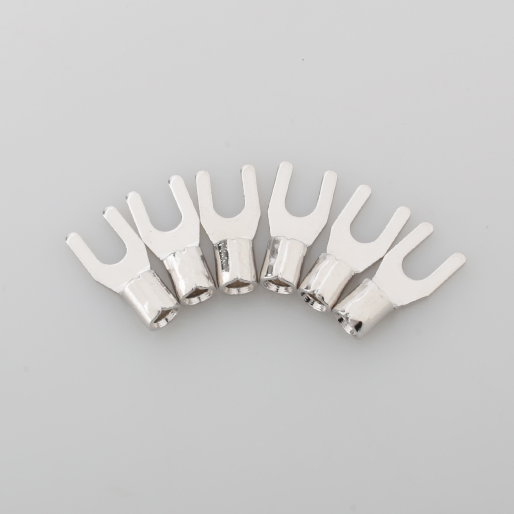Viborg VP201 Zuiver Koper Rhodium Plated High-End Power Connector Voor Y Lug Terminal 6 Stks/set