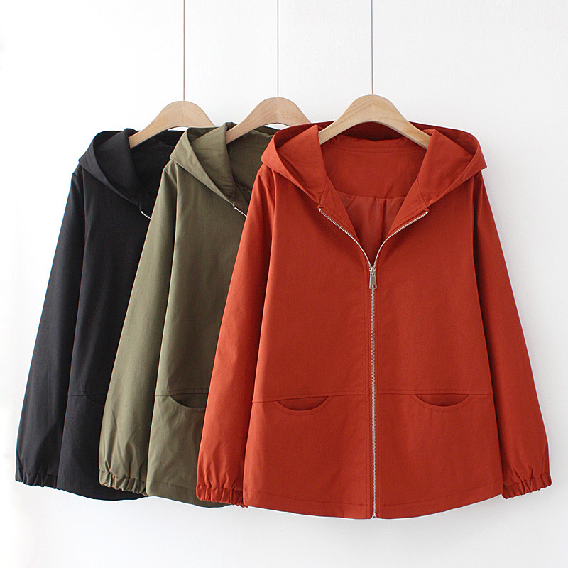 2022 frühling Weibliche Windjacke Neue Feste Kapuze Kurze Jacke Oberbekleidung Herbst Casual Tops frauen Basic Mäntel Hohe Qualität Trend