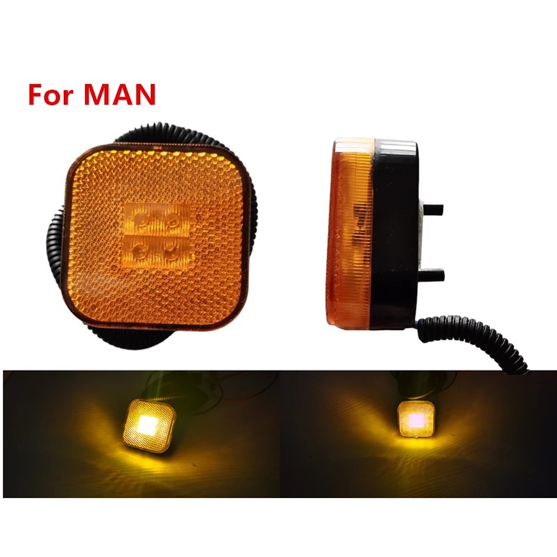 1x 2.4inch 24V LED side marker light for MAN Truck TGS/TGM Front Wheel Trims Fender Lamps OEM81252606101 81252606096 81252606097