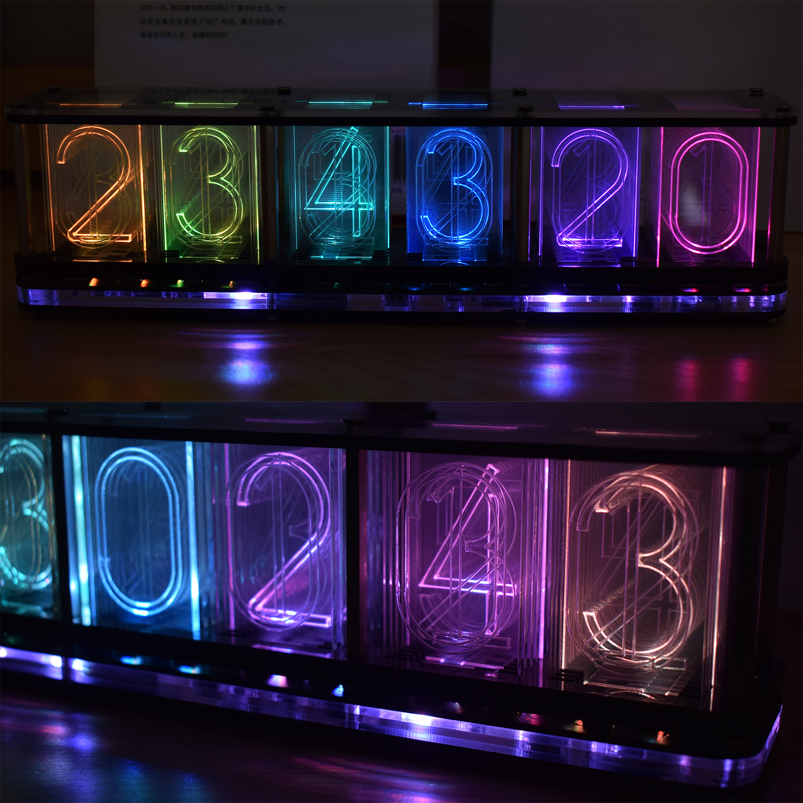 [Большой фонтан】« сделай сам» Радужный RGB полноцветный светодиодный цифровой ретро светящийся аналоговый Nixie Tube DS3231 электронные часы музыкальный спектральный дисплей в комплекте