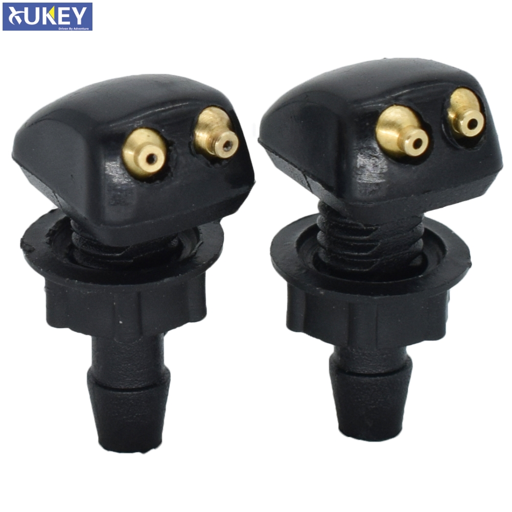 2X Universal Car Front Windscreen Washer Jet Wiper Nozzle Water Spray DIY Kit For VW Ford Renault Volvo Peugeot Auto Replacement
