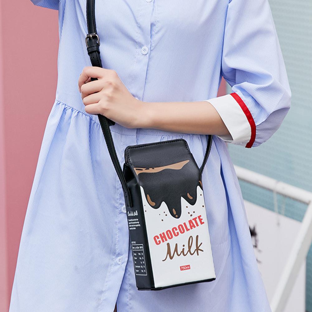 Bolso de hombro portátil con forma de caja de leche para mujer, bolsa cruzada para teléfono, bolso de hombro diario para mujer