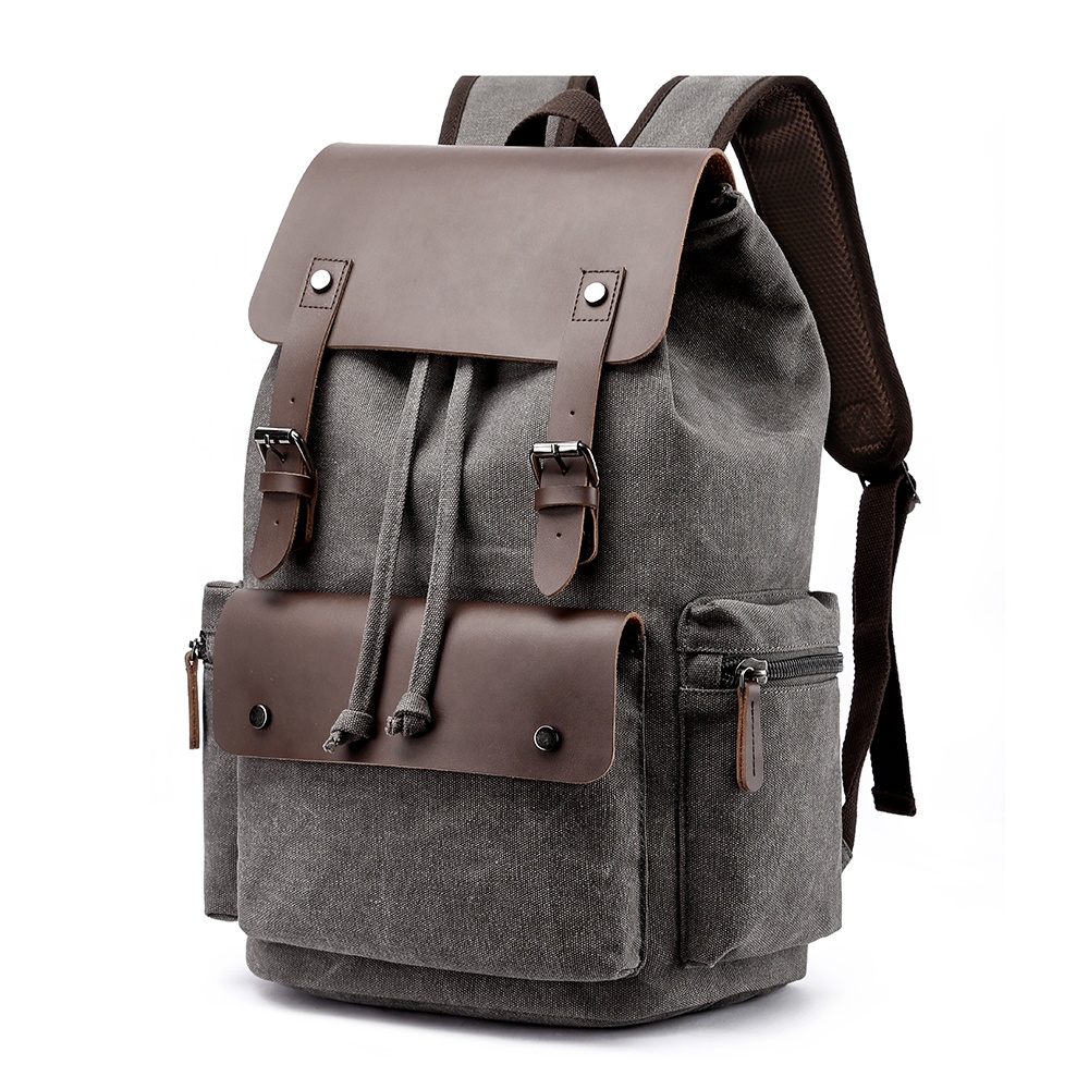 Zaino Vintage in Tela per Uomo, Grande Capacità 20-35L, Borsa Antifurto Resistente all'Usura per Scuola e Adolescenti, Dropshipping