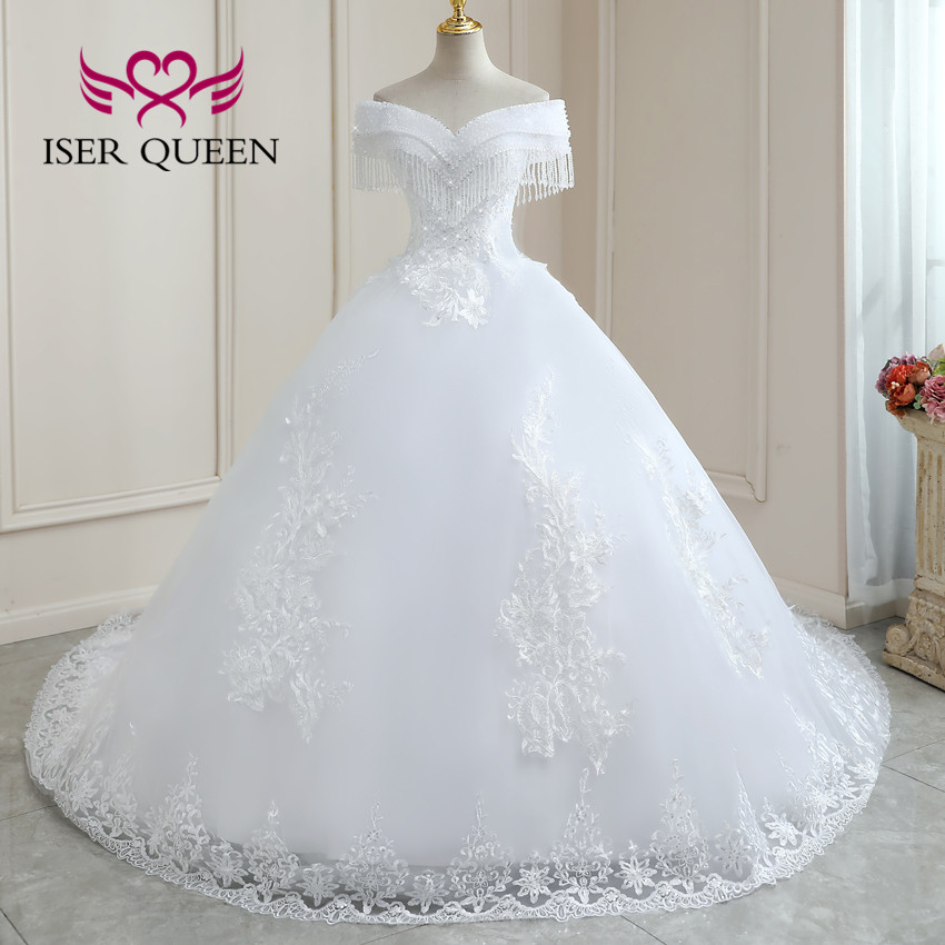 Abito da sposa personalizzato con nappa in rilievo di cristallo 2025 Abito da ballo Bella pizzo Plus Size Abito da sposa stile europeo per donna WX0268