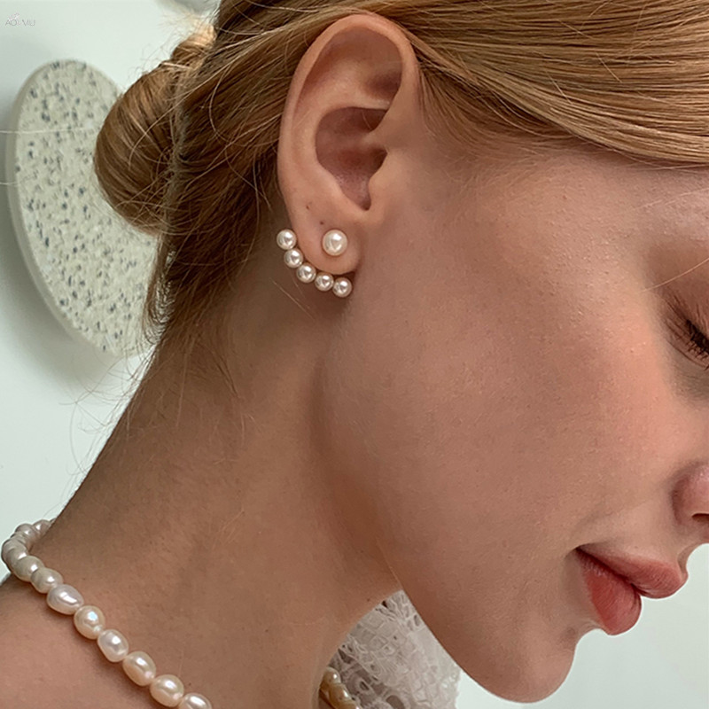 Neue Imitationsperlen-Ohrstecker für Damen Geometrische Kristall-Zirkon-Sterne Ohrringe Geburtstags-Party Bankett-Schmuck