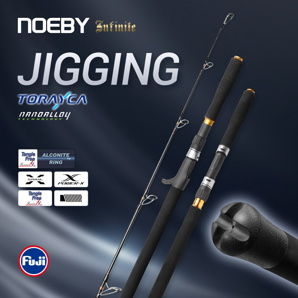 NOEBY-INFINITE Jigging Fishing Rod, Fuji Guide, Spinning Casting Jig Rod, Sea Fishing Rods, 1.83M, 2 Section