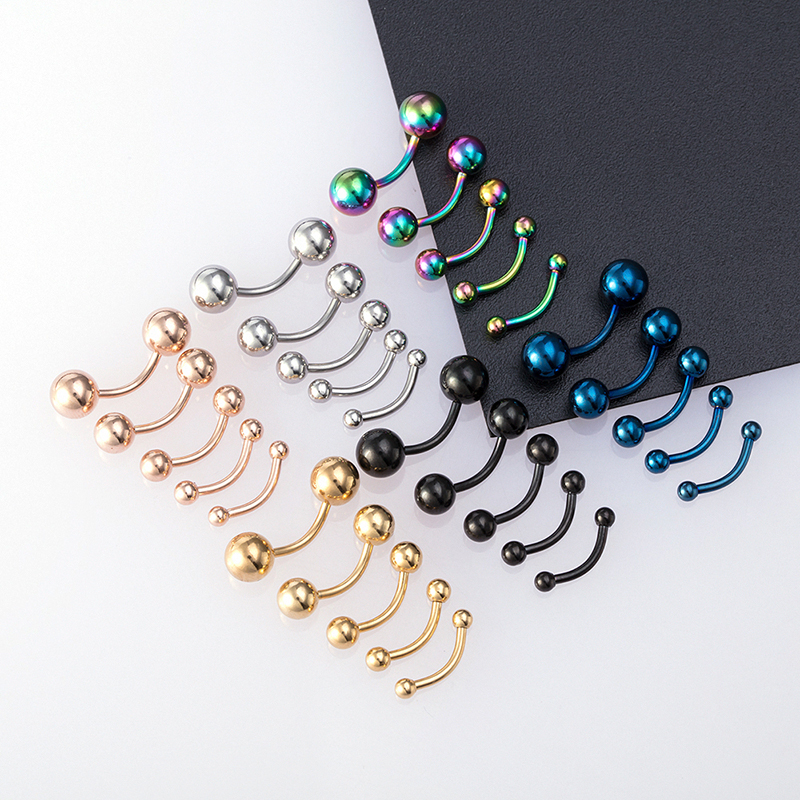 5 pièces 2.5-6mm sourcil Piercing banane lèvre anneau en acier inoxydable incurvé haltère goujon Helix nombril Cartilage boucle d'oreille bijoux de corps 16G