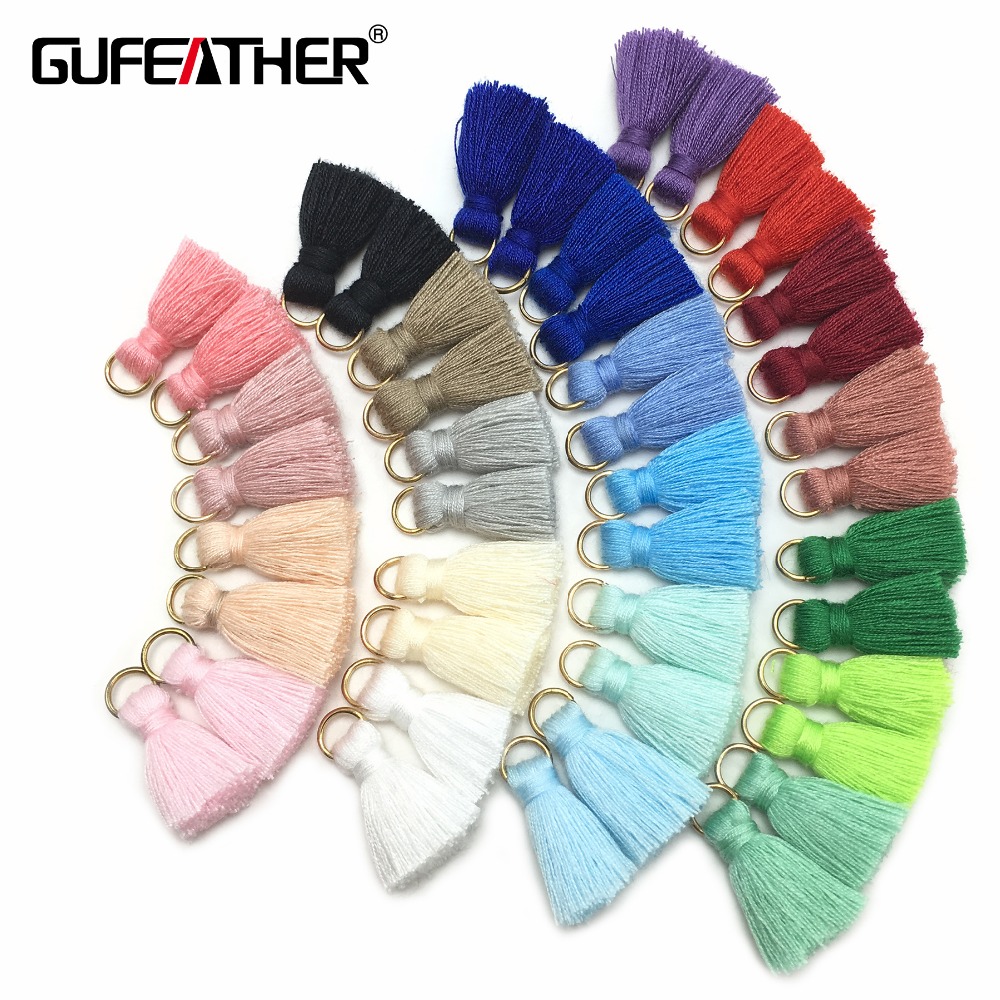 GUFEATHER L31/2cm Quaste/Baumwolle Quaste Bursh/Goldring/Ohrringquasten/Schmuckzubehör/DIY-Zubehör/Schmuckherstellung