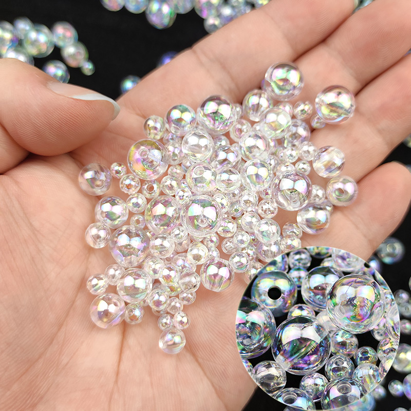 50 ~ 600 Uds. Cuentas de plástico ABS blanco perlas de imitación redondas cuentas sueltas para fabricación de joyería DIY pulseras accesorios 4/5/6/8/10MM