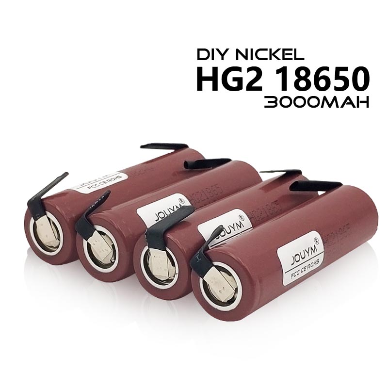 Batería de iones de litio de alta potencia para destornillador, Pila de gran corriente de 3,7 V HG2 18650 mAh 3000 HG2 18650 V 20A, níquel DIY