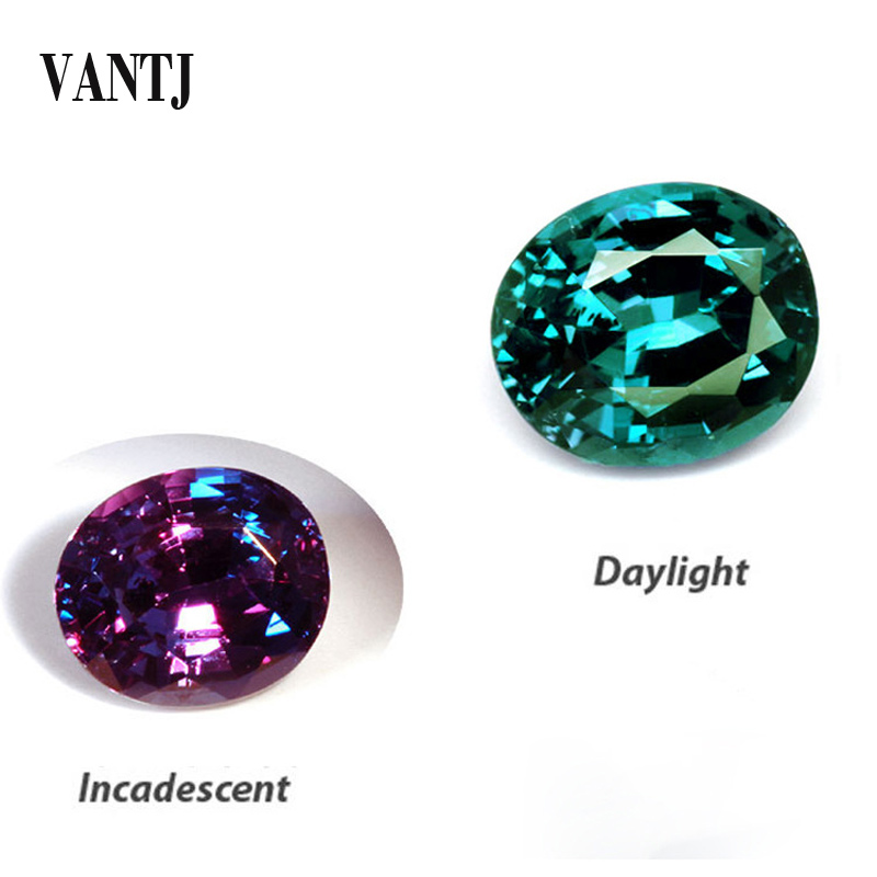 VANTJ Lab Grown alejandrita, piedra preciosa suelta, corte ovalado para montaje en plata o oro, joyería fina Diy, Wonem Gigt