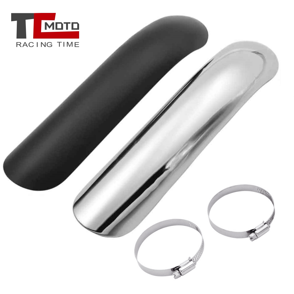 Silencieux d'échappement noir/Chrome avec couvercle de bouclier thermique, pour Harley, Chopper Cruiser, Honda, personnalisé