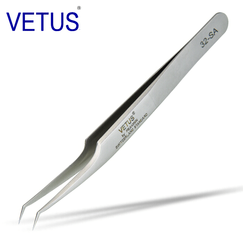 VETUS Original 32-SA pince à épiler hyperfine haute précision Non magnétique Anti-acide pinces cils greffage manucure ESD pince