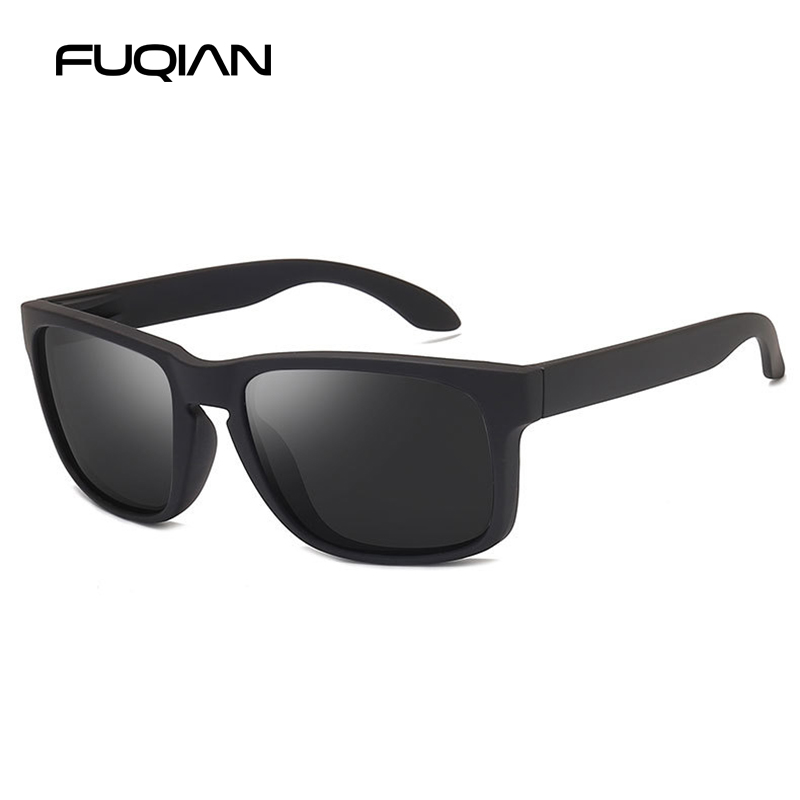 Gafas de sol polarizadas cuadradas clásicas de moda para hombre, gafas de sol de plástico Vintage para hombre, gafas de sol negras con estilo para deportes al aire libre UV400