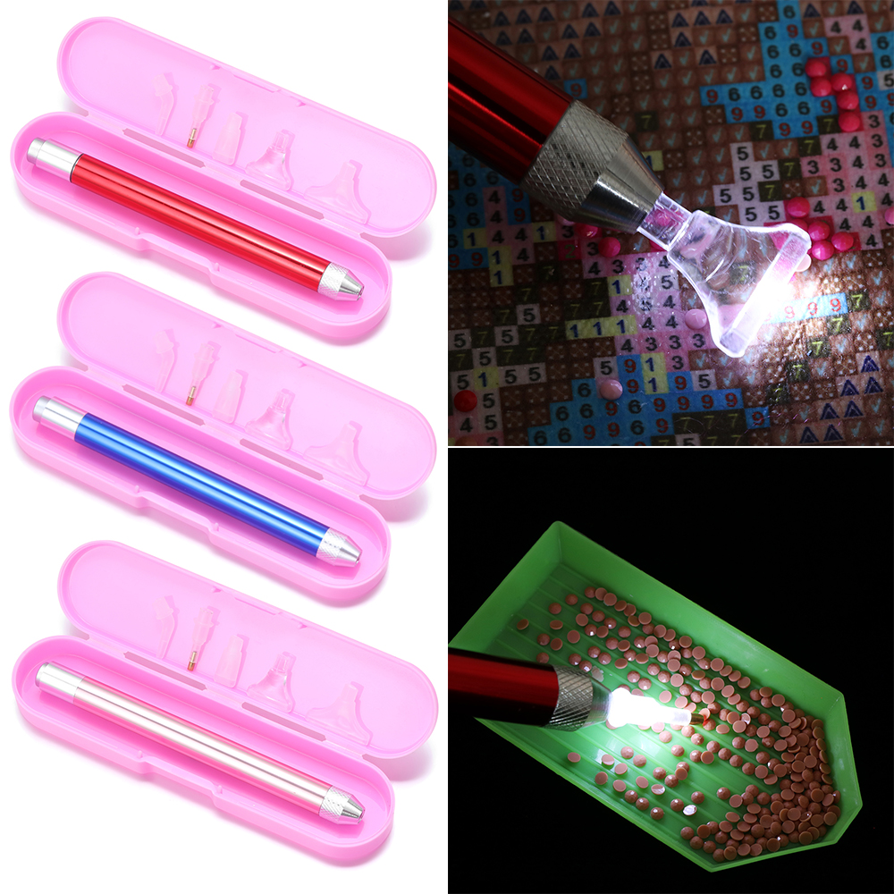 Ferramenta de pintura de diamante 5d ponta angular ponto de broca kits de iluminação caneta de broca com acessórios diy ferramenta de artesanato de costura