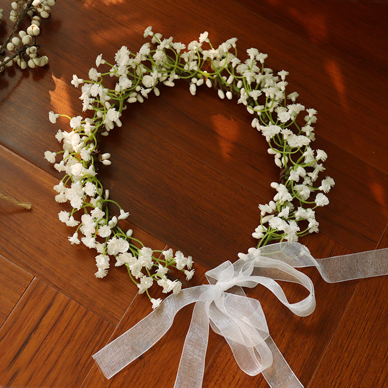 White Gypsophila Wreath Bridal Headhand Accessories