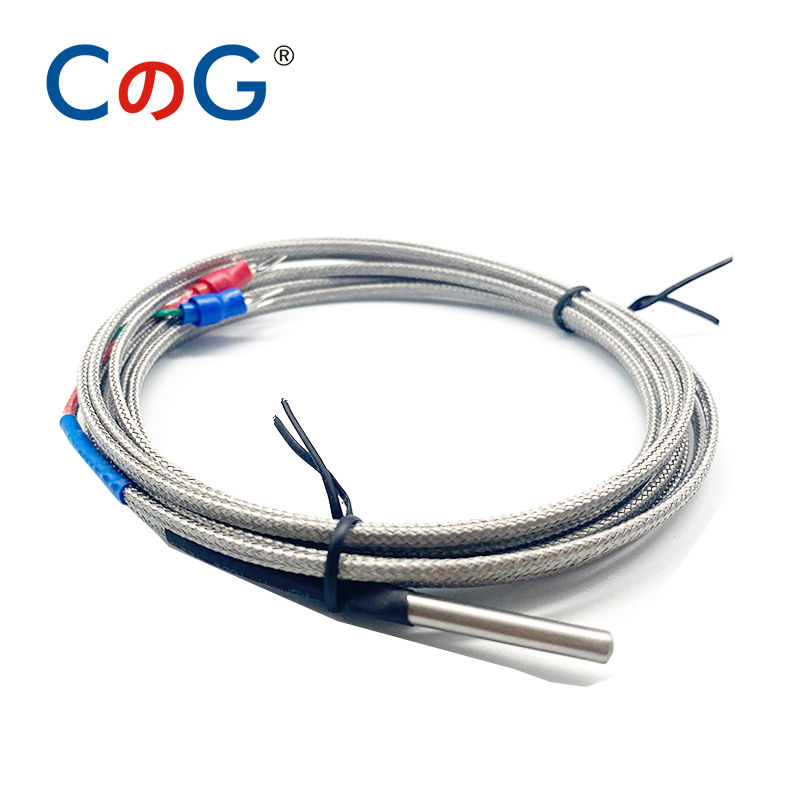CG 4Mm * 30Mm K J PT100 1M 2M 3M 5M 10M Đầu Dò loại Che Chắn Braide Dây Cặp Nhiệt Điện Cảm Biến Nhiệt Độ Cho Bộ Điều Khiển Nhiệt Độ