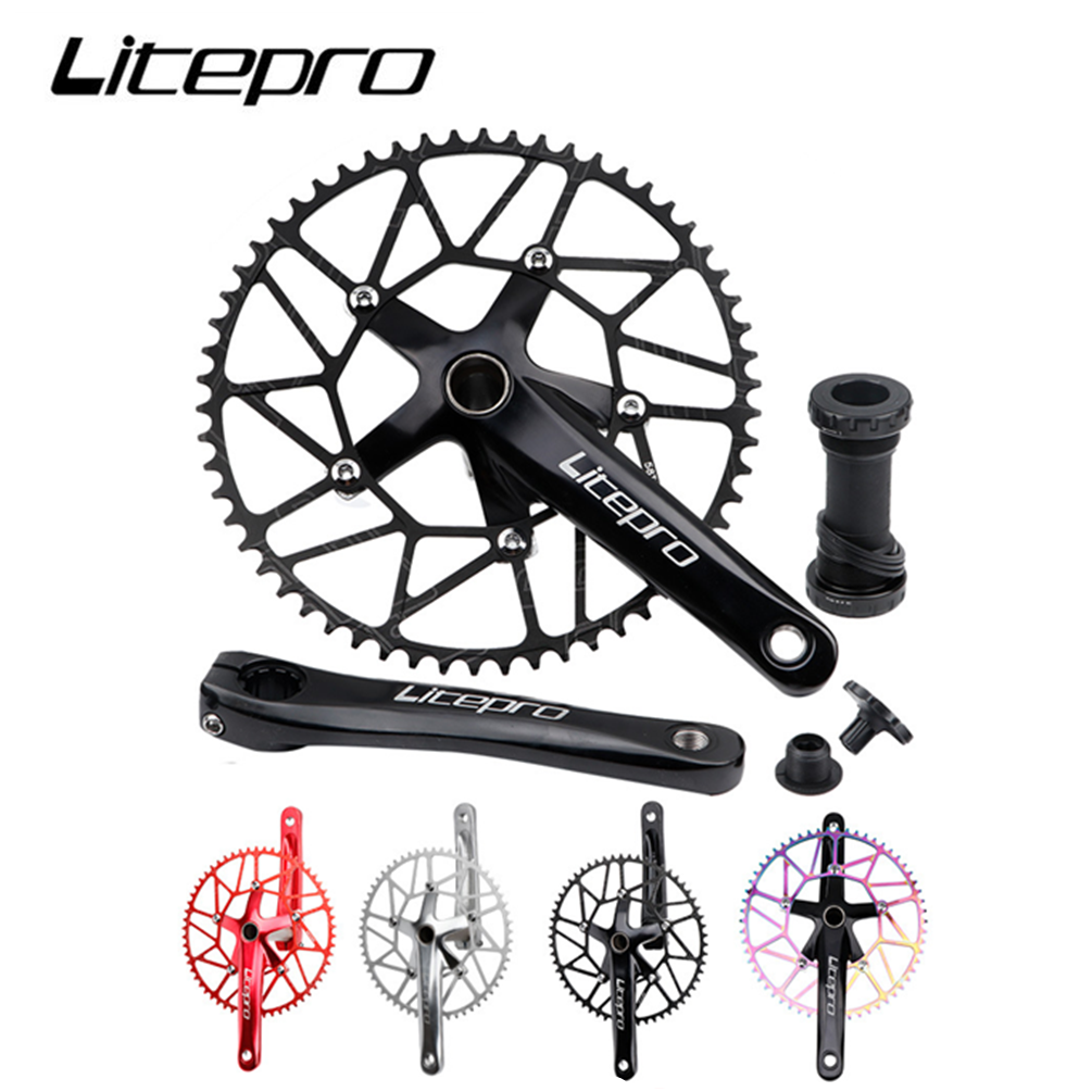 Litepro Vouwfiets Hollow Geïntegreerde Crank Kettingwiel Tandwiel Centrale As Fiets Positieve Negatieve Tand Enkele Kettingblad