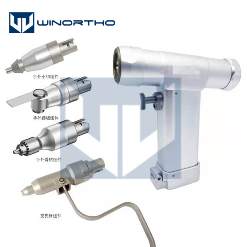 Multifungsi Tulang Bor Satu Handpiece dengan Empat Lampiran Kanulasi Acetabulum Alat untuk Membesarkan Lubang Saggital Melihat Konektor Ortopedi