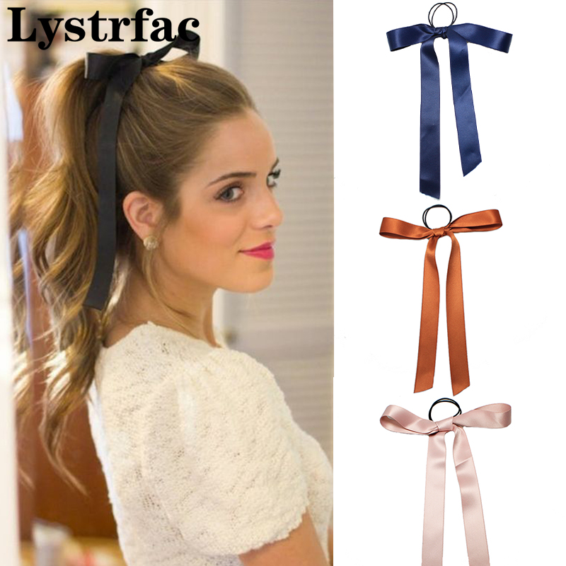 Lystrfac – chouchous en tissu pour femmes et filles, couleur unie, ruban de cheveux épais, bande élastique, accessoires pour cheveux