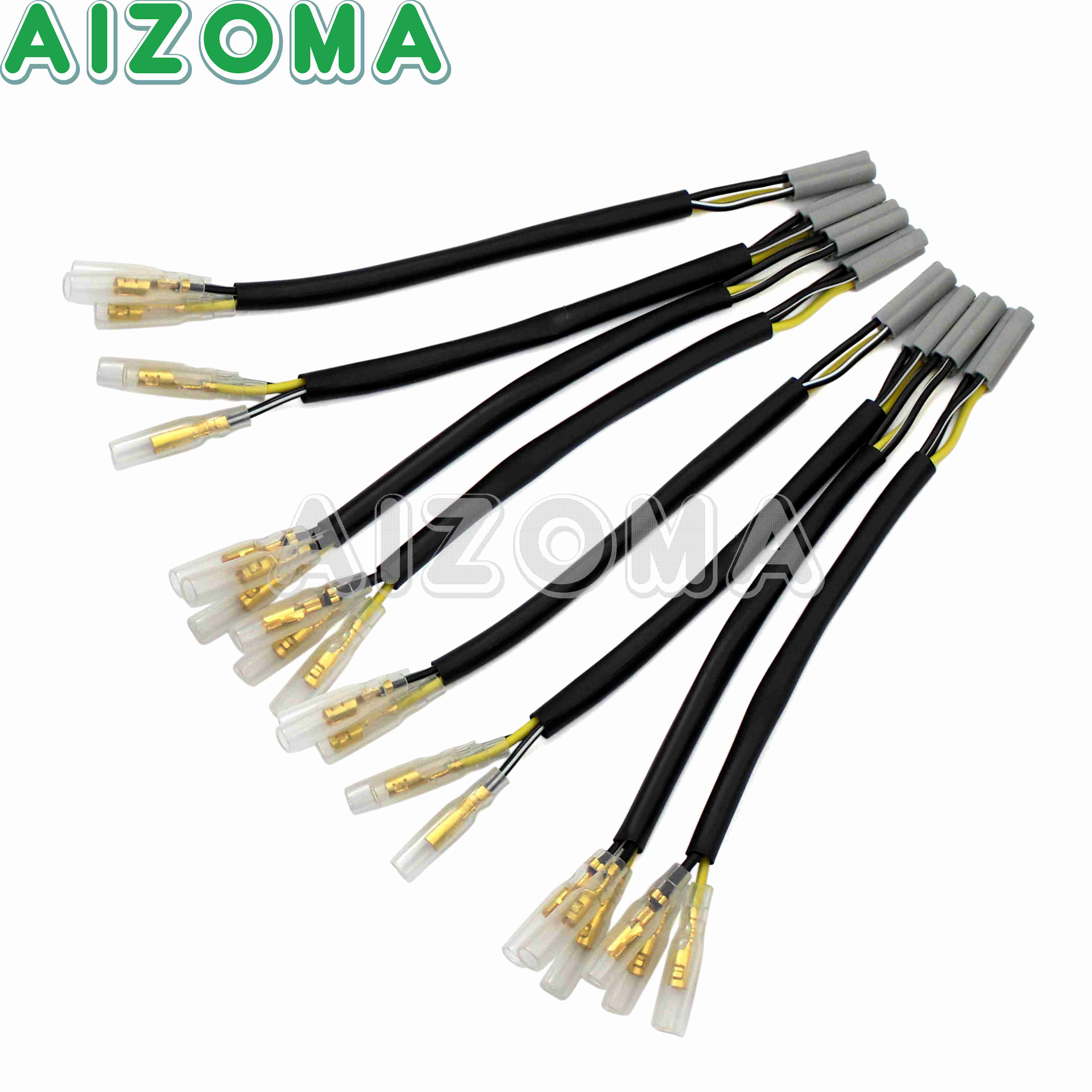 8X Kabel Sinyal Belok Sabuk Adaptor untuk Yamaha YZF R6 R1 FZ GSXR GSX-R GSF SV DRZ 650 750 1000 Ujung Colokan Kabel 2X 4X