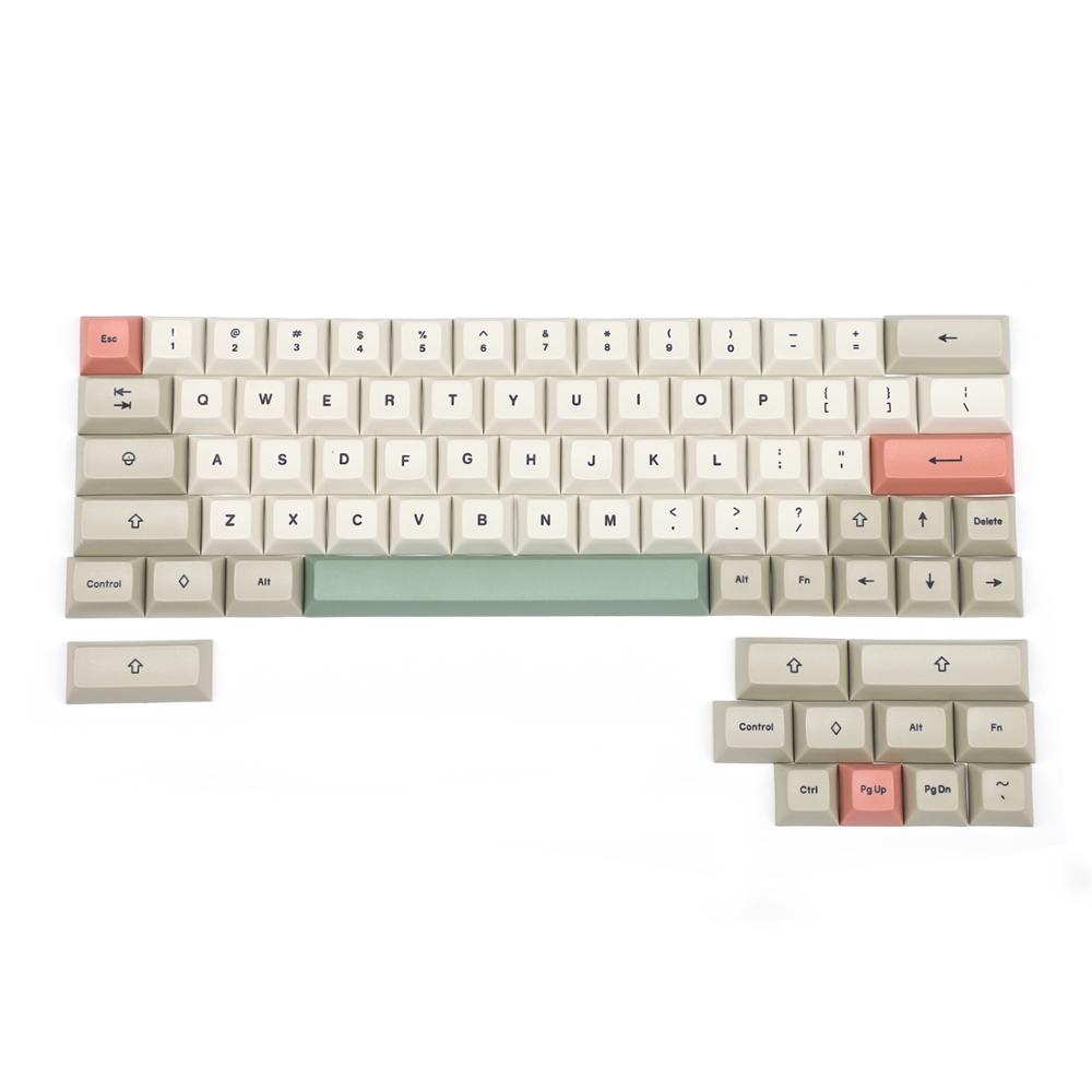 YMDK-Juego de teclas DSA Profile 9009, accesorio para teclado mecánico MX GH60 XD64 GK64 Tada68, en blanco, Sub 61 64 68 ANSI