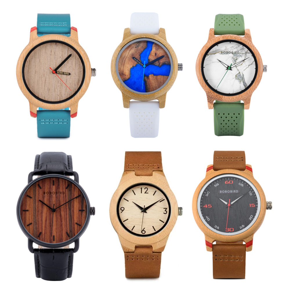 BOBOBIRD montre en bois de bambou Couple montres à Quartz montre unisexe montre-bracelet hommes dames merveilleux cadeau pour lui son reloj hombre