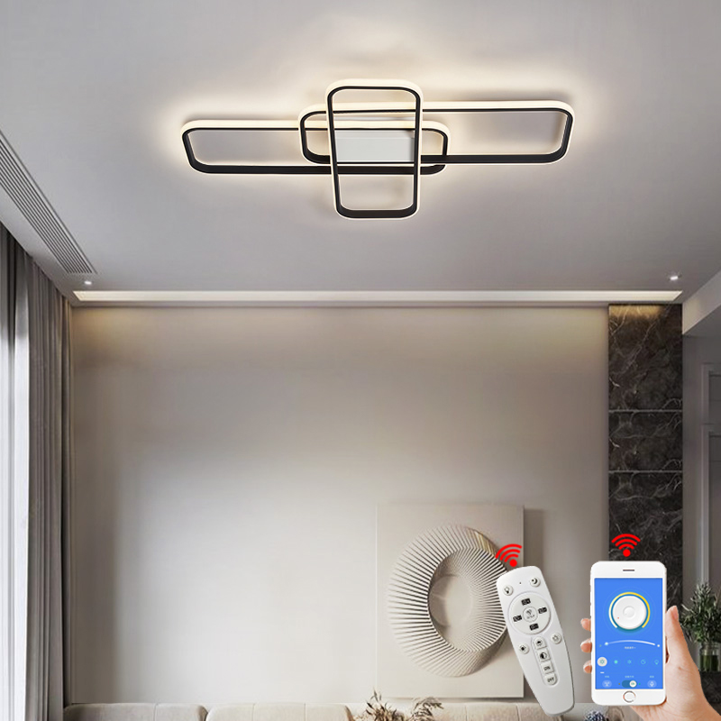 Nowoczesne lampy sufitowe Led lampa do salonu sypialnia gabinet kryty AC85-265V czarny lub złoty kolor lampa sufitowa oświetlenie