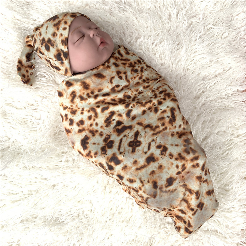 Детское одеяло + шапка Burrito детская мука тортильа пеленка 100% одеяло из хлопка фланели обертка для детского сна