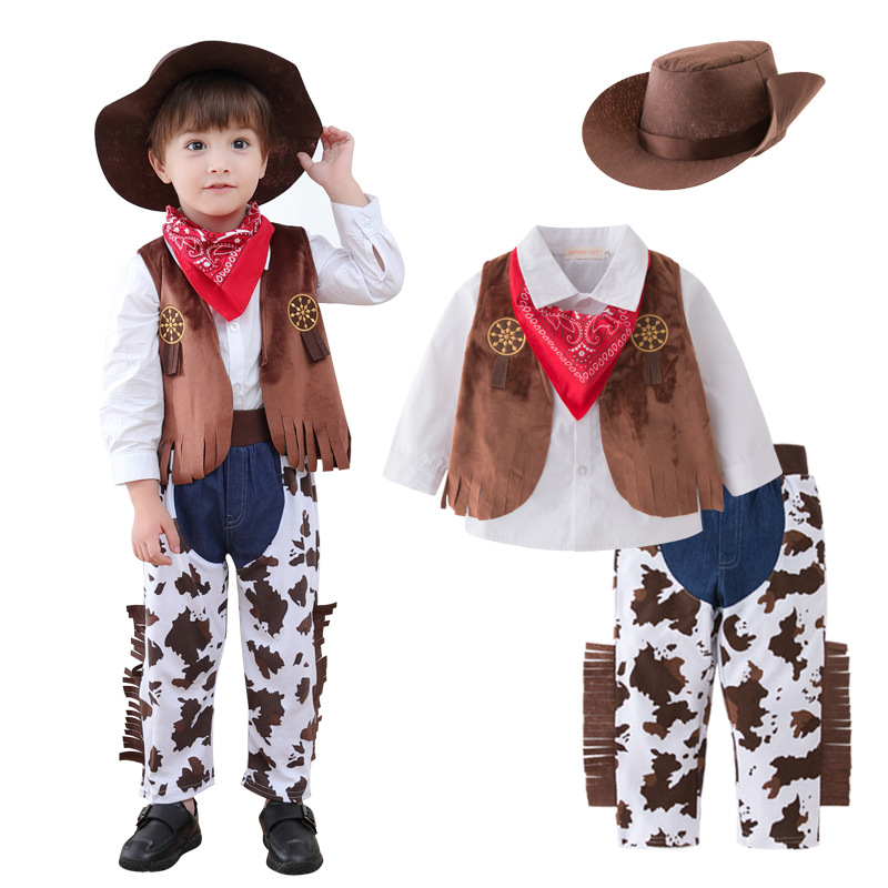 Umorden fantasía Purim disfraces de Halloween para bebés niños pequeños niños vaca niño disfraz de vaquero fiesta vestido de lujo