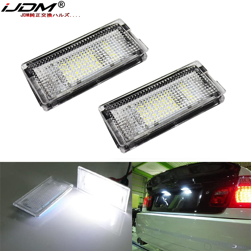 iJDM 12V LED Oświetlenie tablicy rejestracyjnej Białe diody LED CANBUS Samochodowe bezbłędne oświetlenie tablicy rejestracyjnej do BMW E46 4D 5D 1998-2007