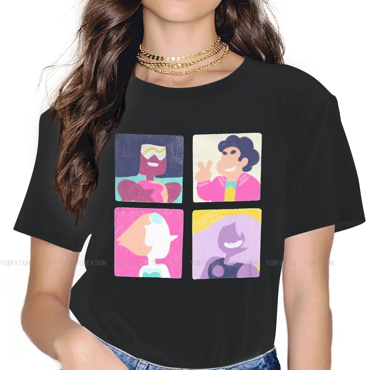 Steven Ticks-T-shirt de science-fiction pour femme et fille, 5XL, boîtes de pierres précieuses en cristal, humour, loisirs, PVD, nouveauté