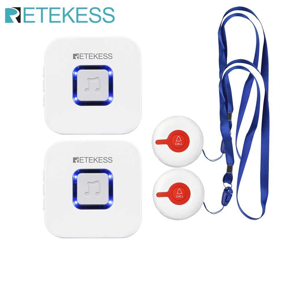 Retekess-sistema de llamadas médicas inalámbricas, botón de llamada de buscapersonas, receptor, alerta de llamada de enfermera, sistema de ayuda de pacientes para el cuidado del hogar y el Hospital