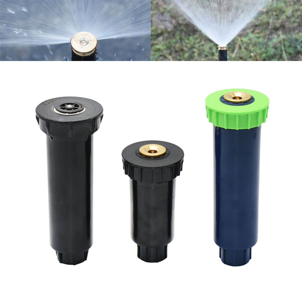 Taman Rumput Popup Sprinkler 90/180/360 Derajat Irigasi Sprinkler Pertanian Refraksi Nozzle untuk Penyiraman & Irigasi