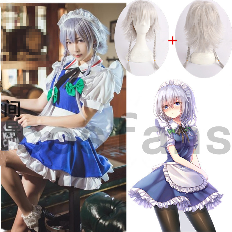 Disfraz de Anime TouHou Project Izayoi Sakuya para mujer, delantal, vestido de mucama, disfraz de Halloween, personalizado, cualquier tamaño, nuevo
