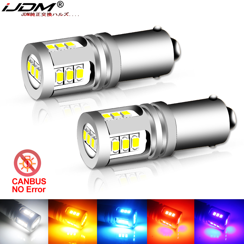 IJDM T4W BA9S LED Blub BAX9S H21W BAY9S LED 12V 24V H6W H5W LED para luz antiniebla trasera de coche lámpara de marcha atrás de estacionamiento automático rojo blanco 6000K