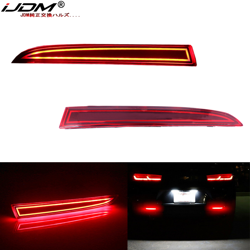 IJDM LED Bumper Refletor Luzes Para 2016-up Gen6 Chevrolet Camaro, Para Cadillac ATS XT5 Função como Cauda/Freio ou Lâmpada de Nevoeiro Traseiro