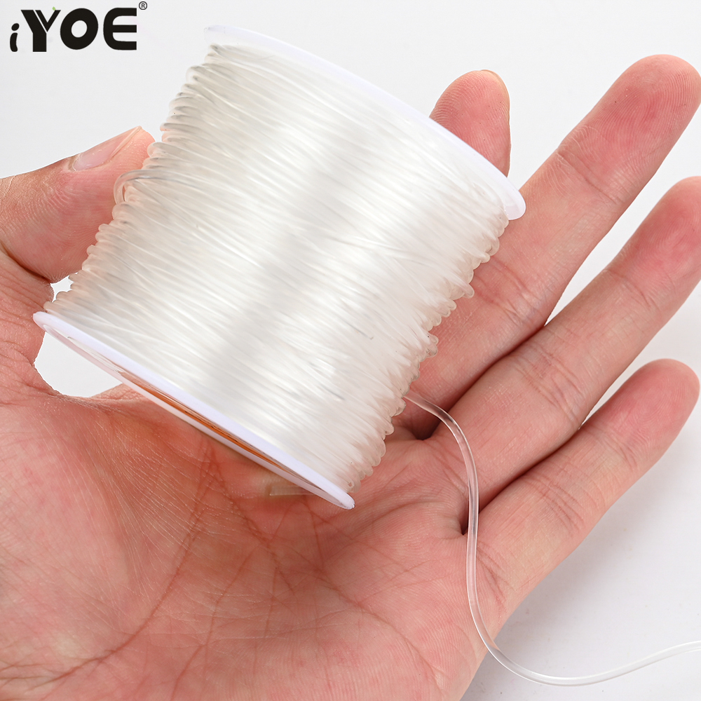 IYOE 0.5-1.5mm Cabo Elástico Fio Elástico Transparente Para Fazer Jóias Diy Pulseira Colar Frisado Acessórios