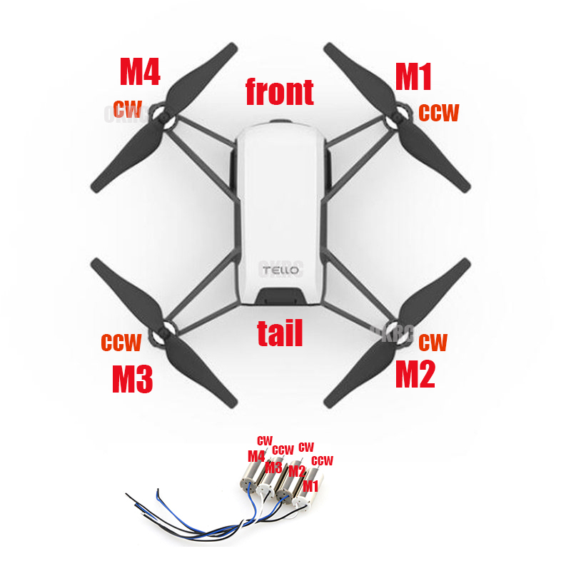 1 pz Motore Spazzolato per DJI TELLO in senso orario Motore in senso antiorario Universale CW CCW Motore MINI Drone RC Quadcopter Accessori