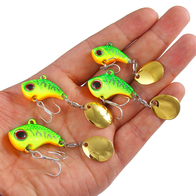 Señuelo de Pesca VIB de Metal, 9g, 13g, 16g, 22g, señuelo de Pesca que se hunde, cola de cuchara giratoria, Crankbait, vibración, Wobbler, aparejos de Pesca