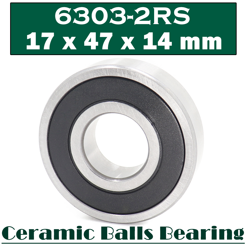Rodamiento cerámico híbrido, rodamientos de bolas 3NC 6303RS, Si3N4, 17x47x14mm (1 pieza), 6303