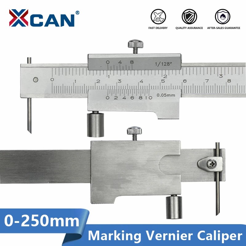 XCAN Caliper Menandai Vernier Caliper 0-200Mm/250Mm Baja Nirkarat Menandai Paralel Vernier Caliper Menandai Alat Pengukur