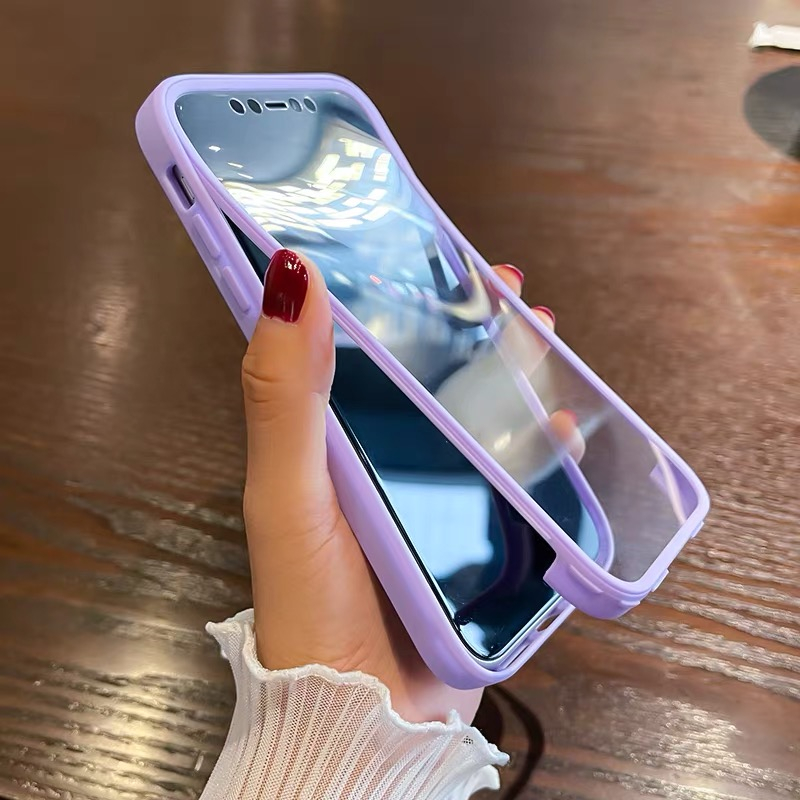 Luksusowe etui 360 Full Body Front+Back Clear Case dla iPhone 17 16 15 14 13 11 12 Pro Max XS X 7 Plus Silicone Bumper Shockproof Cover