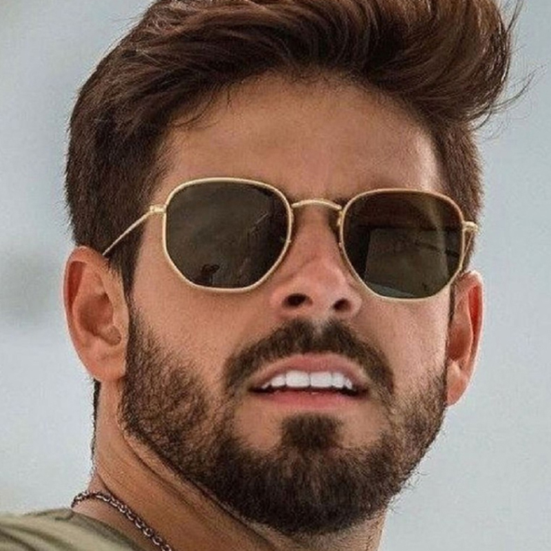 Gafas De Sol cuadradas Retro para hombre, gafas De Sol clásicas Vintage, gafas De diseñador De marca para hombre, gafas De Sol De Metal con montura pequeña