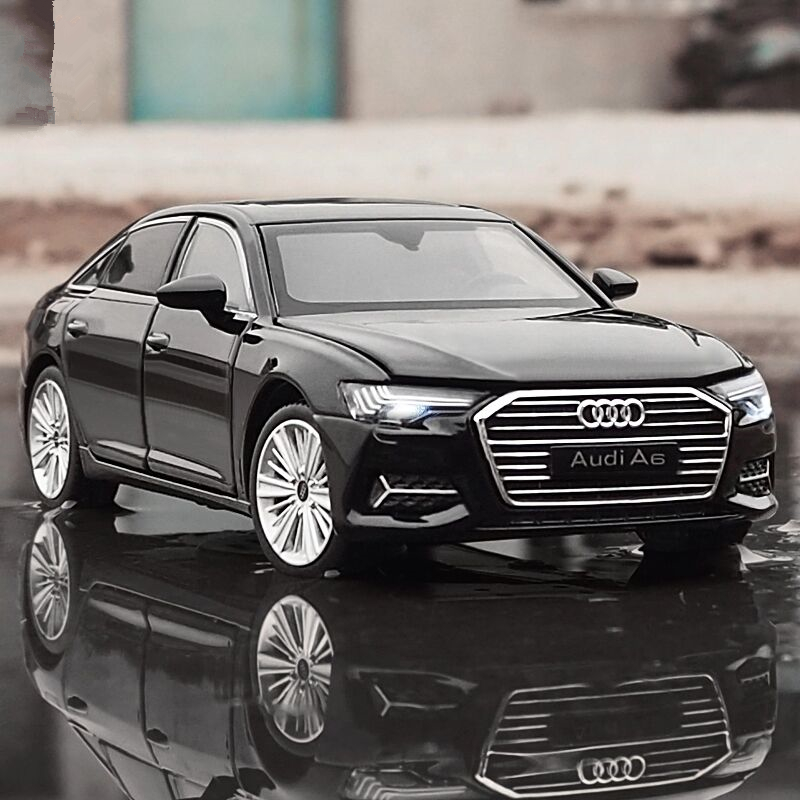 1:32 AUDI A6 aluminiowy Model samochodu Diecast i pojazdy zabawkowe metalowy Model samochodu wysokiej symulacji dźwięk i światło kolekcja zabawki dla dzieci na prezent