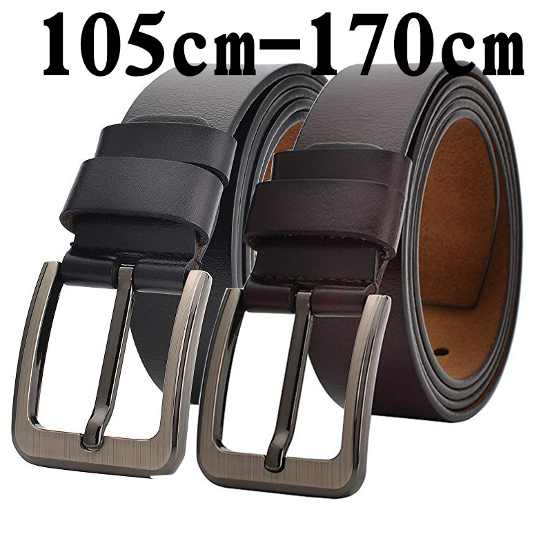 105 125 130 140 150 160 170Cm Da Bò Thật, Thắt Lưng Nam Da Bò Chất Lượng Cao Eo Size Lớn Sang Trọng Thiết Kế Dây Lưng cặp Đôi Với Quần Jean Đen