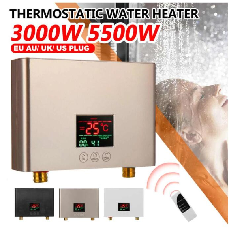 Calentador de agua eléctrico instantáneo, 110V, 3000W / 220V, 5500W, Mini conversión de frecuencia inteligente, temperatura constante