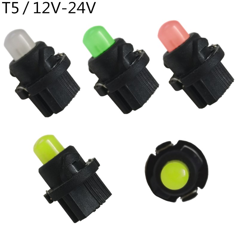 10 stuks T5 12V 24V 37 74 LED lampjes met 3/8'' draaibare wigvoet PC74 PC37 PC118 dashboard vrachtwagen instrumentenpaneel meterlicht assemblage